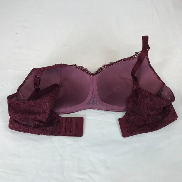 TORRID CURVE ~ WOMENS 40C ~ MAROON LACE NO WIRE BRA - Picture 4 of 4
